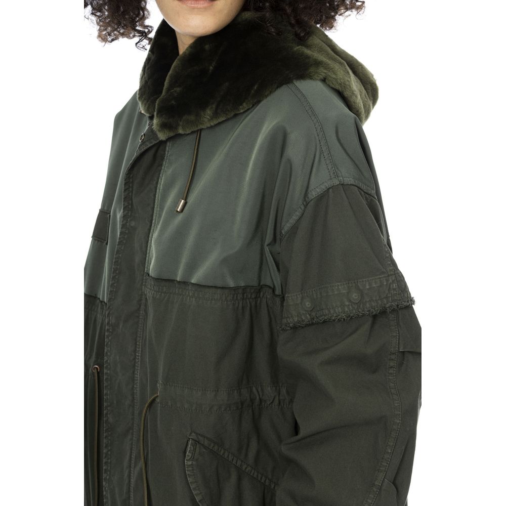 Mr&Mrs Italy Grüner Baumwoll-Parka für Frauen